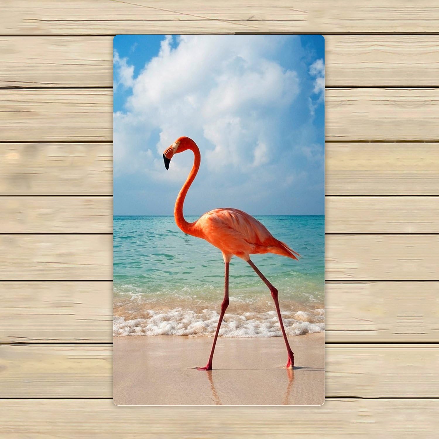 Cotton Bath Towels,Bathroom Body Shower Towel,Custom Flamingo in the Seashore Beach/Shower Towel Wrap For Home and Travel Use Size 16x28 inches