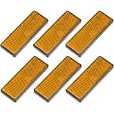 X AUTOHAUX 6 Pcs Rectangular Stick-on Safety Spoke Reflective Self Adhesive Reflector for Gate Posts Cars Trailer Motorcycle Trucks Boat Bicycle Bike Orange