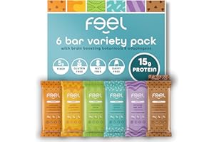 Feel Vegan Protein Bars | Variety Pack | Keto | Gluten Free | Organic | 15g Protein | Low Carb | Dairy Free | 6 Flavors | Non GMO | Soy Free | Grain Free – 6 Pack