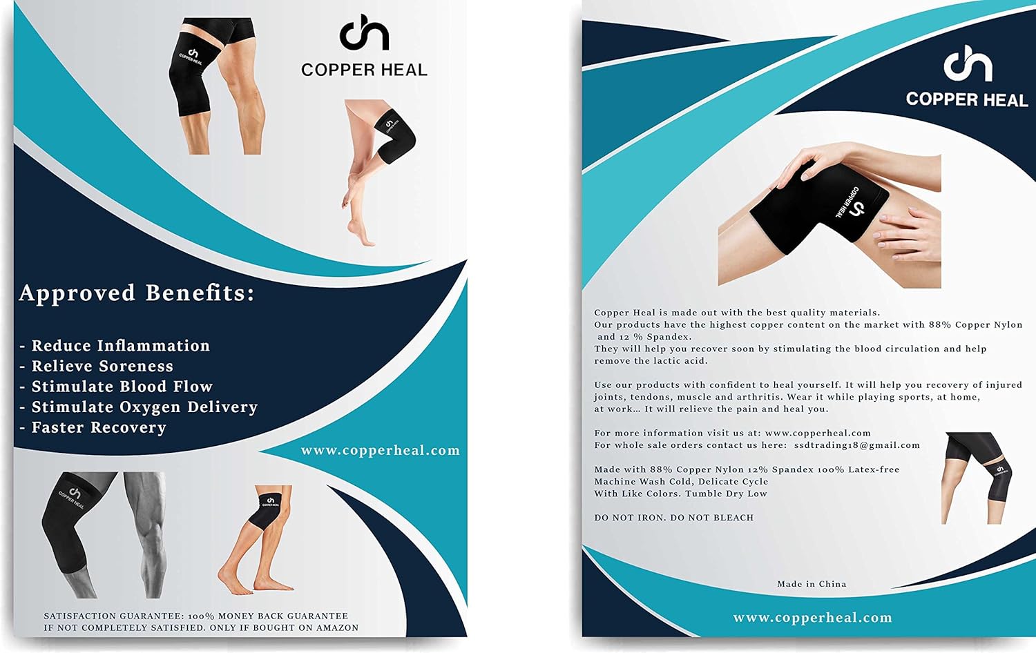 COPPER HEAL Knee Support for Women & Men, Highest Copper Infused Content Knee Braces for men - Image 5