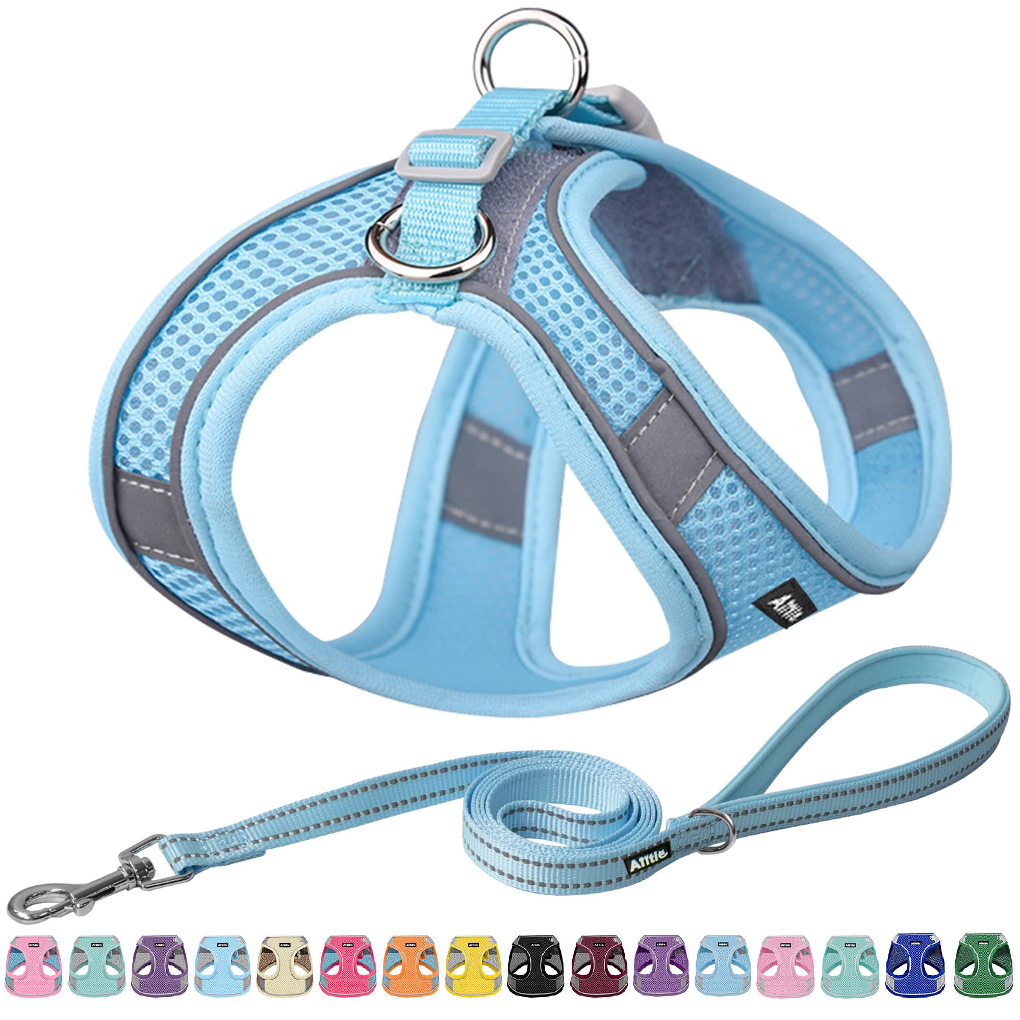 Photo 1 of AIITLE Small Harness for Puppy with A Leash - Summer Dog Vest Harness with Super Breathable Mesh, Reflective No-Pull Pet Harness for Outdoor Walking, Camping for Small Dogs, Cats Pure Blue XXS
