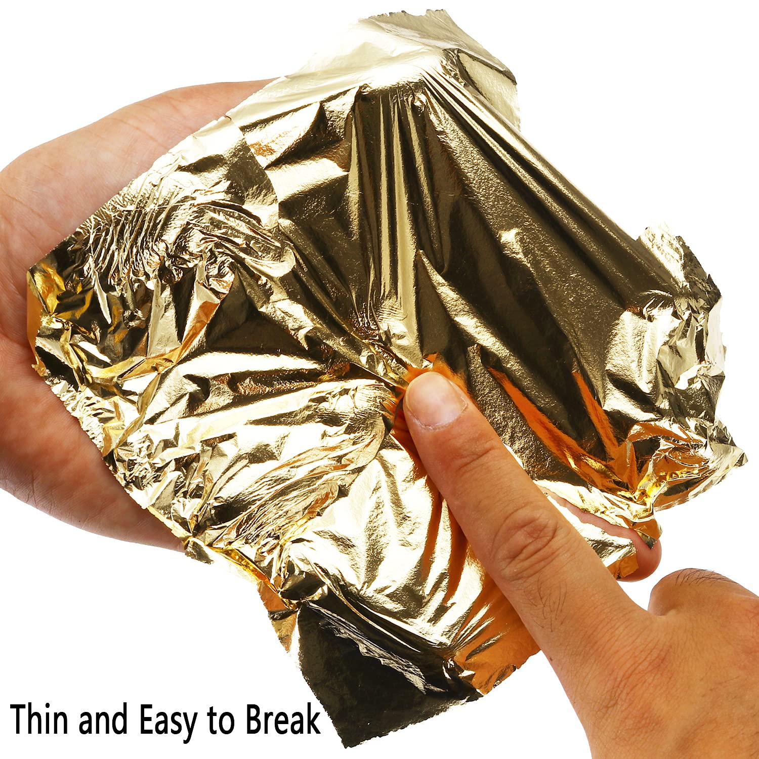 Gold Leaf Sheets for Arts, Painting, Gilding Crafting, Decoration, 5.5 by 5.5 Inches Imitation Gold Foil Sheets 100pcs