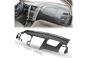 DashSkin Molded Dash Cover Cap Compatible with 2004-2006 Lexus RX330, 2007-2009 RX350, 2006-2008 RX400h in Black w/o Center Speaker Holes - Includes Two 4.7oz Tubes of high-Strength Adhesive