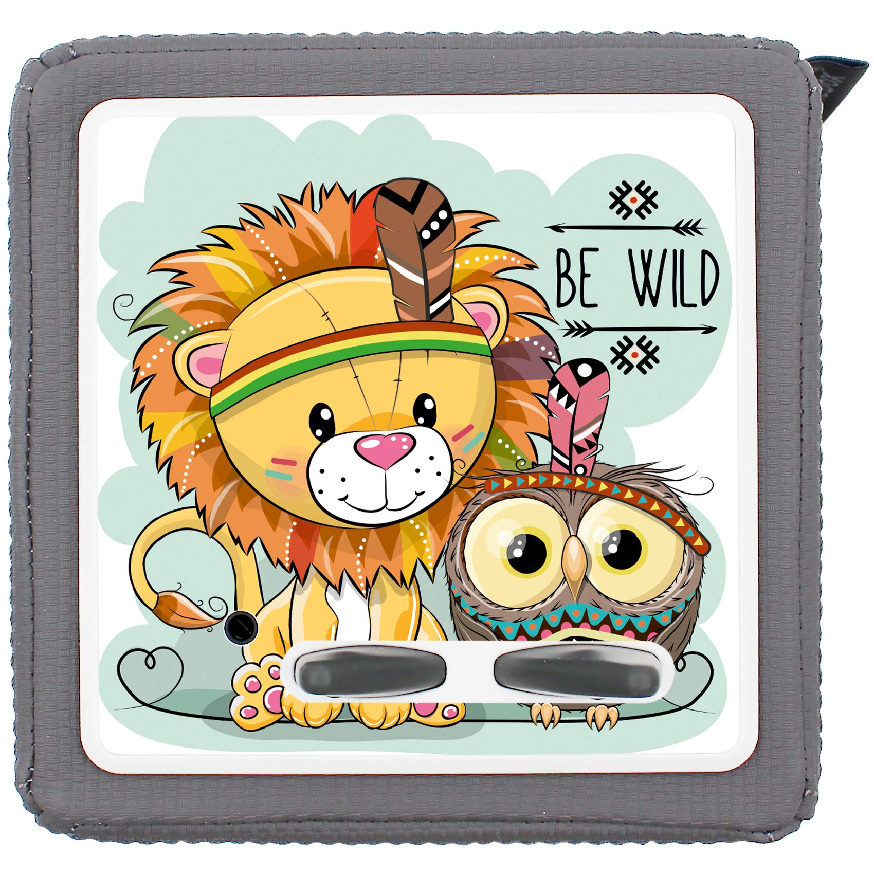 yabaduu Protective Film Cover for Toniebox Perfect Fit Self-Adhesive Child-Friendly Film Accessories for Children Toys (Y031-46 Lion with Owl, Without Name of Choice)