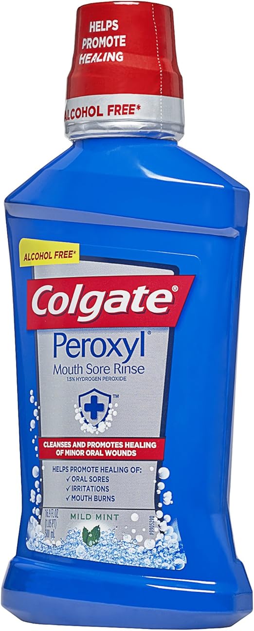 Colgate Peroxyl Mouth Sore Rinse, Mild Mint, 16.9 oz (Pack of 3) Health & Personal Care