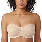 AISILIN Women's Strapless Bra for Big Bust Minimizer Unlined Underwire Plus Size Lace Bandeau