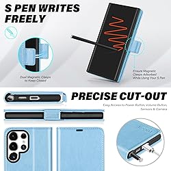 TUCCH Case Wallet for Galaxy S25 Ultra 5G, Magnetic
