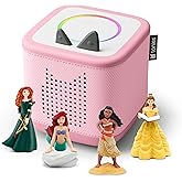 Toniebox 2 Audio Player Disney Princess Bundle for Kids 3+ with Ariel, Moana, Merida, and Belle - Cloud Pink