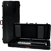 Gator Cases Frequent Flyer's Series Molded Flight Case for Larger 76-Note Keyboards with TSA Approved Locking Latches and Recessed Wheels, (GTSA-KEY76D)