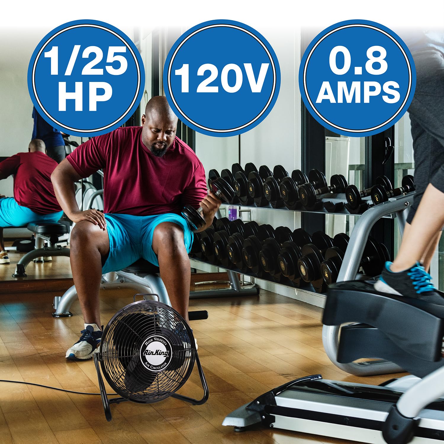 Air King 9212 12-Inch Industrial Grade High Velocity Pivoting Floor Fan , Black