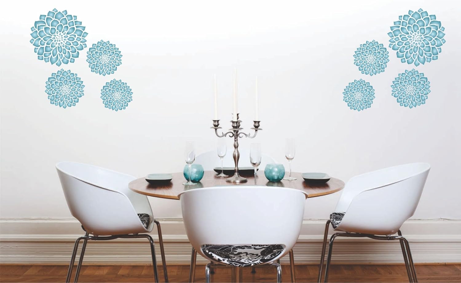 Zinnia Stencil - 26.5 x 26.5cm (M) - Reusable Large Fancy Floral Mural Wall Stencil Template - Image 5