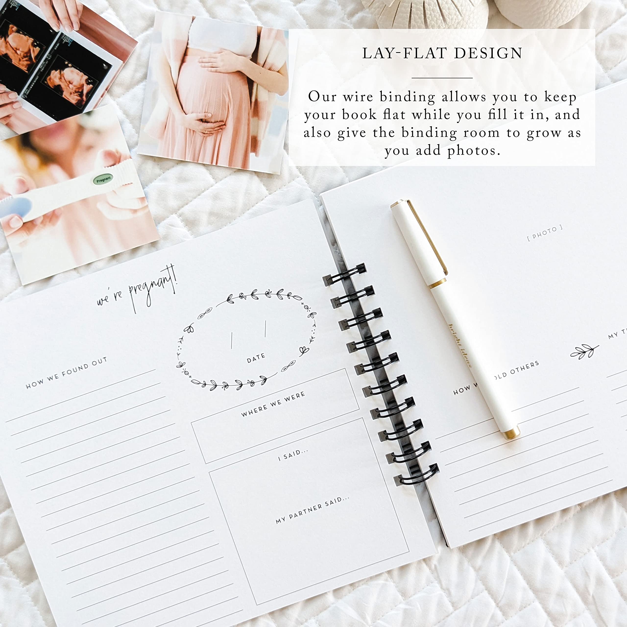 Pregnancy Journal: Welcoming Our Little One, A simple black and white keepsake journal to document important pregnancy milestones + add photos