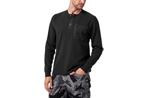 Lucky Brand Mens Men's Long Sleeve Slub Thermal Henley with Pocket