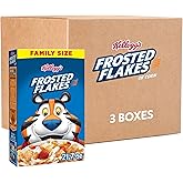 Kellogg's Frosted Flakes Breakfast Cereal, Kids Cereal, Family Breakfast, Family Size, Original (3 Boxes)