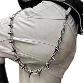 SABOZE Pants Chain Wallet Chain, Gothic Punk Biker Jean Accessory | Durable Alloy Links, Solid Metal Spikes & Secure Lobster Clasps For Belt Loops, Jeans, Wallets