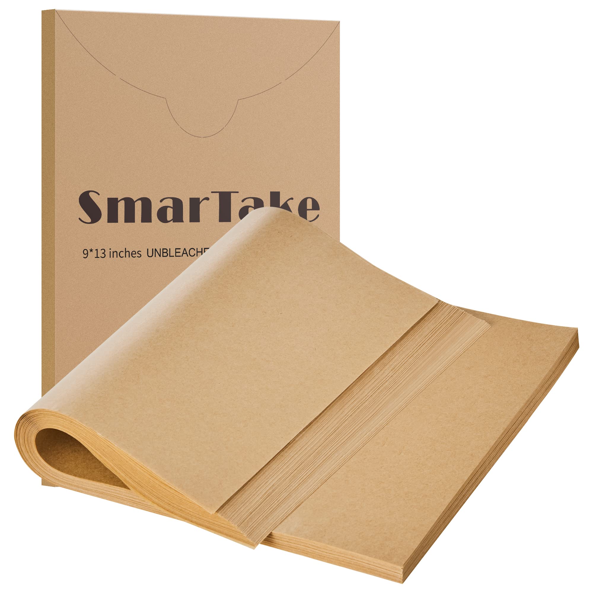 Photo 1 of SMARTAKE 200 Pcs Parchment Paper Baking Sheets, 9x13 Inches Non-Stick Precut Baking Parchment, for Baking Grilling Steaming Bread Cup Cake Cookie and More (Unbleached)
