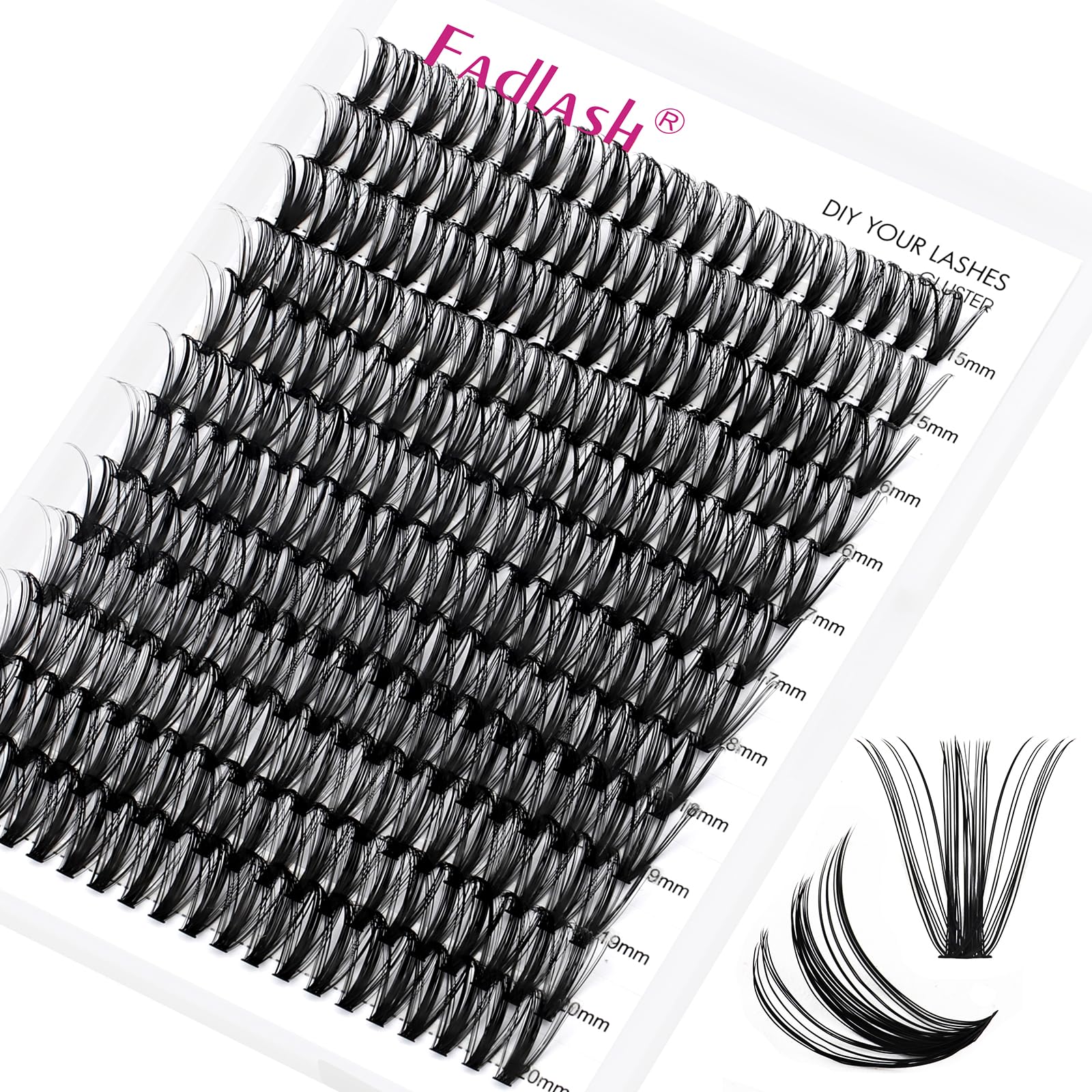 Cluster Lashes Extensions Individual Eyelashes 50D 0.07 D Curl 15-20mm Extensions 200Pcs DIY Eyelash Extensions at Home — image 1