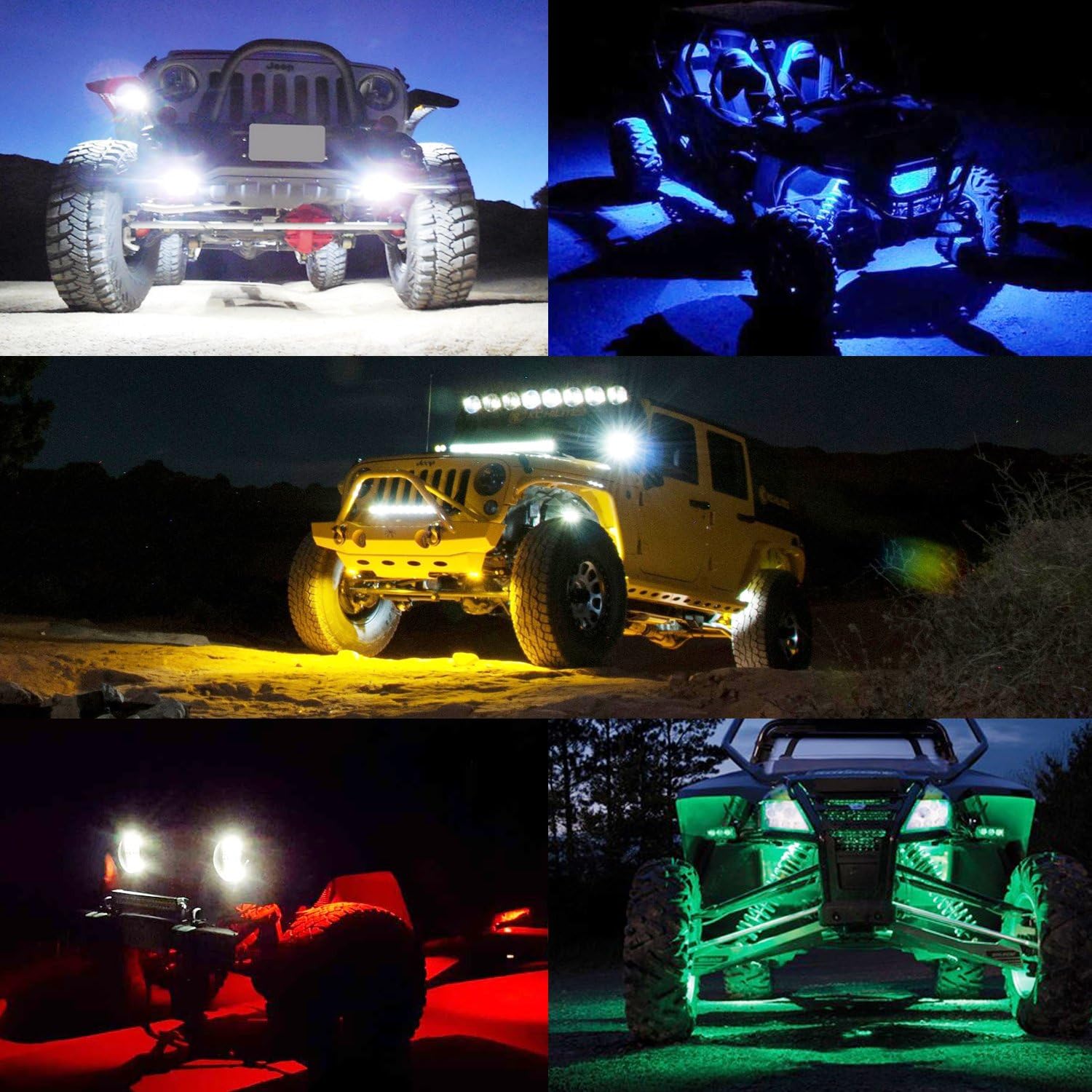 4 Pods LED Rock Lights, Ampper Waterproof LED Neon Underglow Light for Car Truck ATV UTV SUV Offroad Boat Underbody Glow Trail Rig Lamp (Blue): Automotive