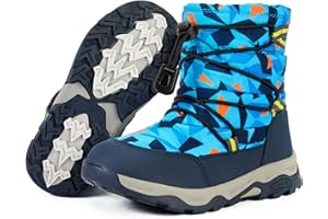 PolarPals Boys Girls Snow Boots Waterproof Slip Resistant Outdoor Winter Shoes for Toddler Little Kids