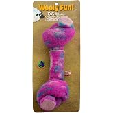 One Pet Planet Wool Knotted Bone Chew Toy, 8.5-Inch, Magenta