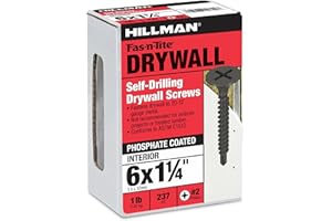The Hillman Group 47112 6 x 1-1/4-Inch Self Drilling Drywall Screw Number 2 Self Drilling Point