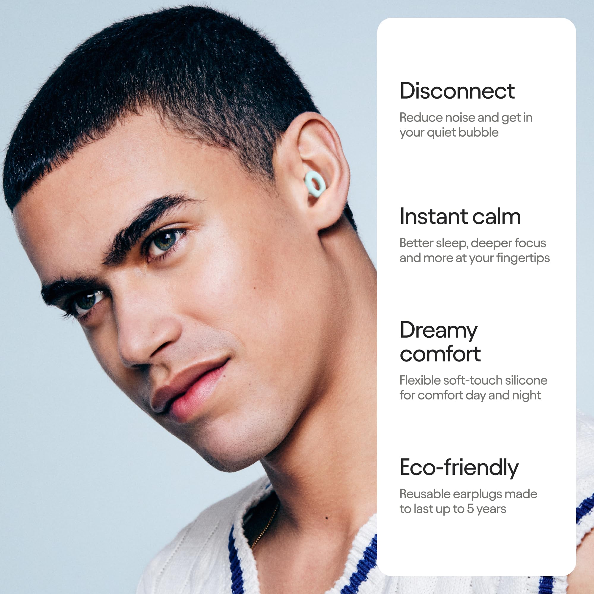 Loop Quiet 2 Ear Plugs - Ultra-Comfy Reusable Noise-Reducing Earplugs for Sleep, Deep Focus, Travel, Sensitivity | Flexible Hearing Protection | Customizable Fit | 24dB (SNR) Noise Reduction