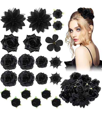 Bundle of 23 Fabric flower Brooch / Hair Clip Amazon.com : Camellia Flower Hair Clip Brooch Fabric Blue  main image 2