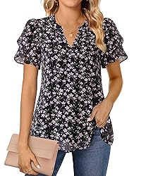 Lotusmile Women's Dressy Casual Chiffon Blouses