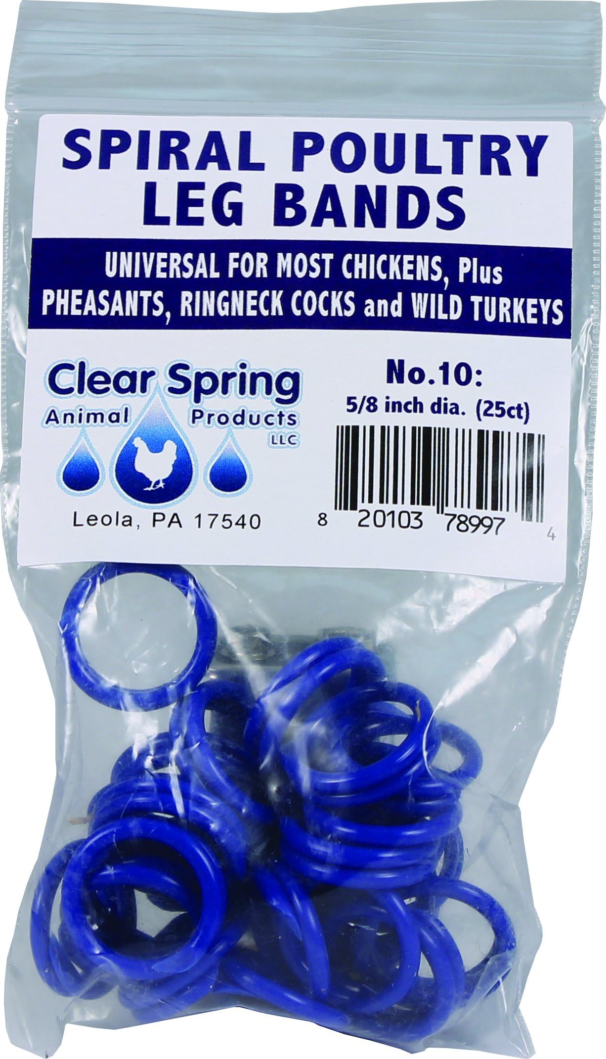CLEARSPRING ANIMAL PROD CS78R Sprial Poultry Leg Bands 012007