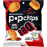 Popchips Potato Chips BBQ Potato Chips Single Serve 0.8 oz Bags Barbeque, 19.2 Ounce, (Pack of 24)