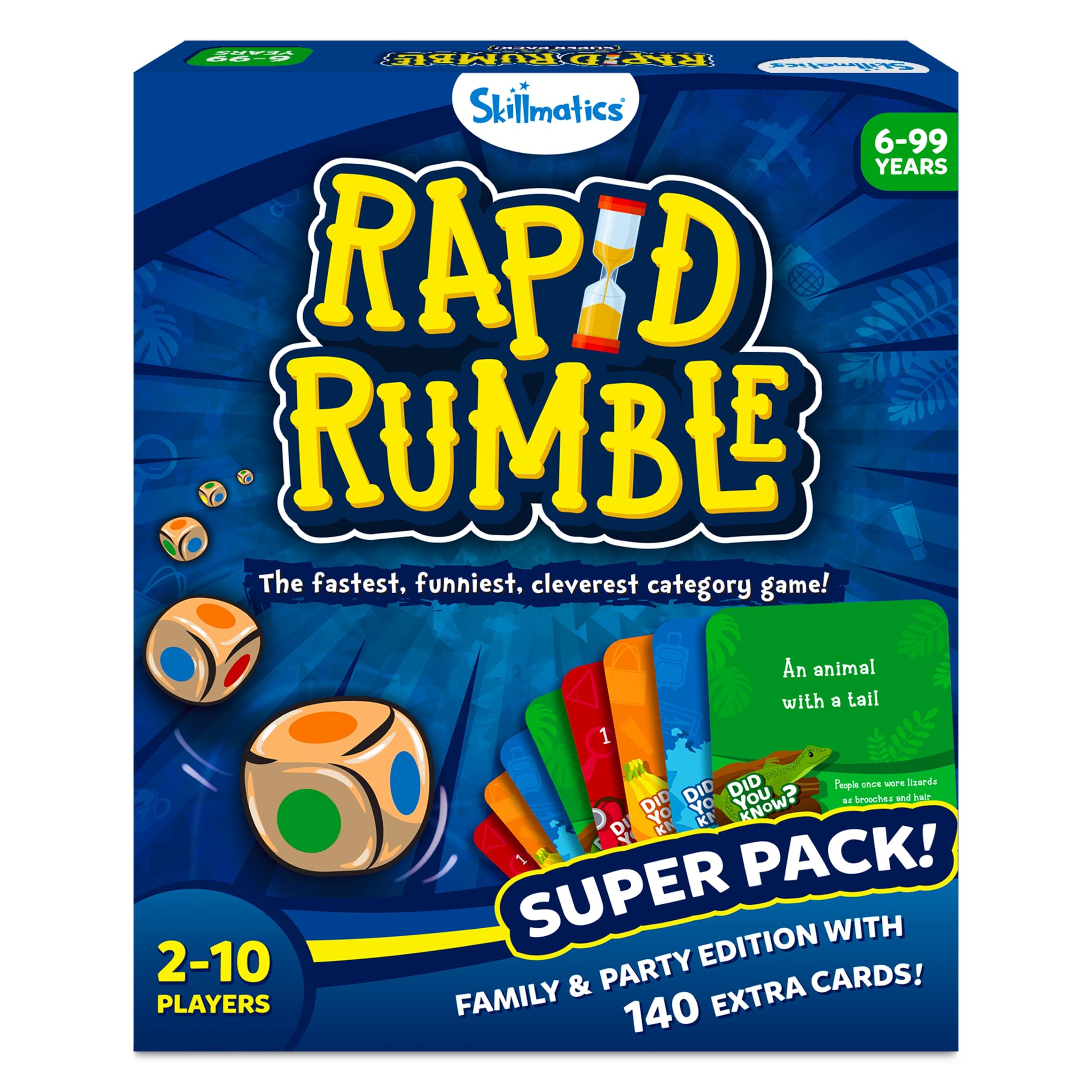 Skillmatics Board Game - Rapid Rumble Super Pack, Family & Party Edition with 140 Extra Cards, Educational Toys, Gifts for Kids, Teens & Adults
