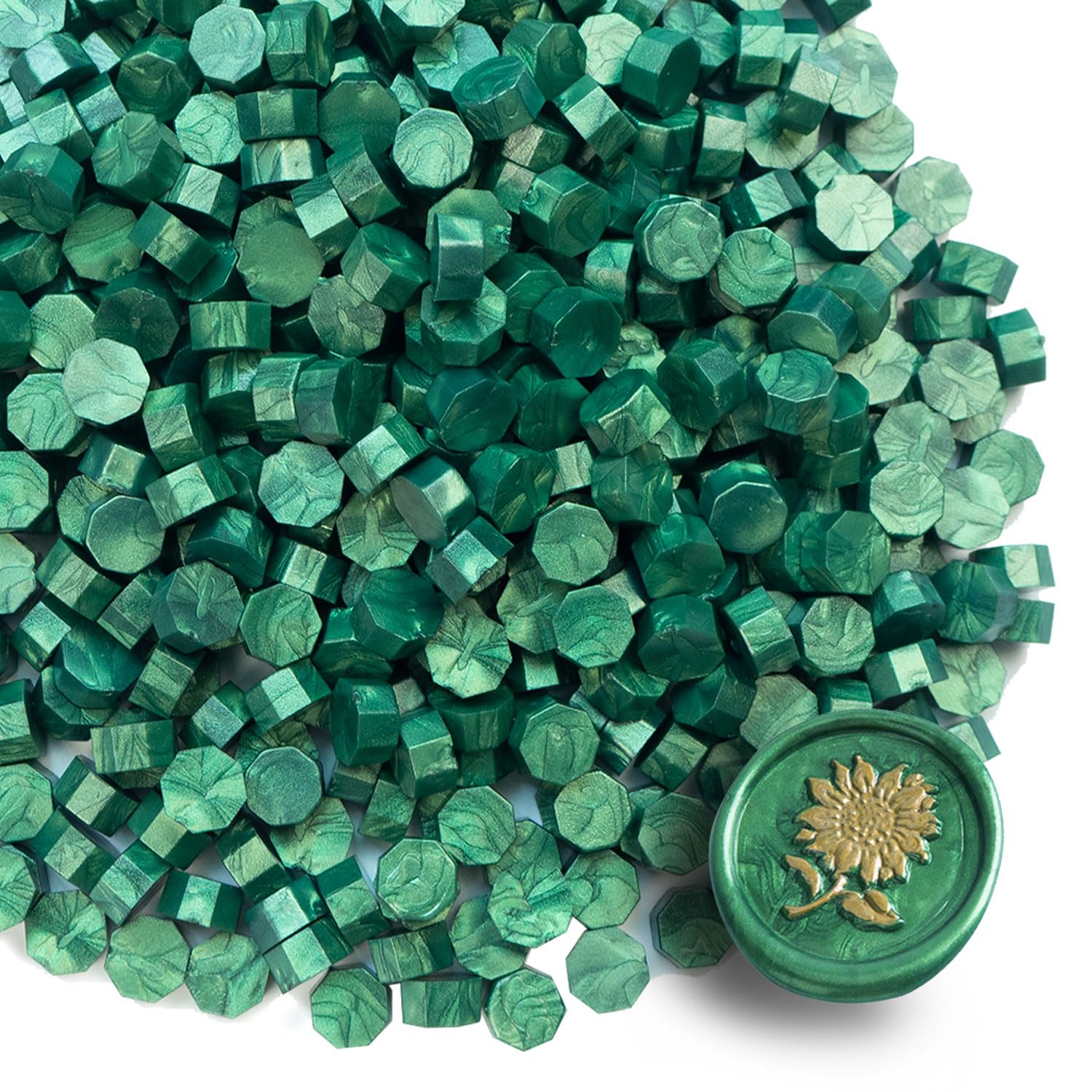 Tomgenrine Premium Wax Seal Beads - 520 Pine Green Sealing Pellets for Letters, Greeting Cards, Wine Bottles & Crafts | Professional Quality for Wedding Invitations, Party Decor & DIY Projects