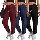 Velvelhall 3 Pack Women's Sweatpants with Pockets, Drawstring Lounge Athletic Joggers Casual Yoga Workout Sweat Pants