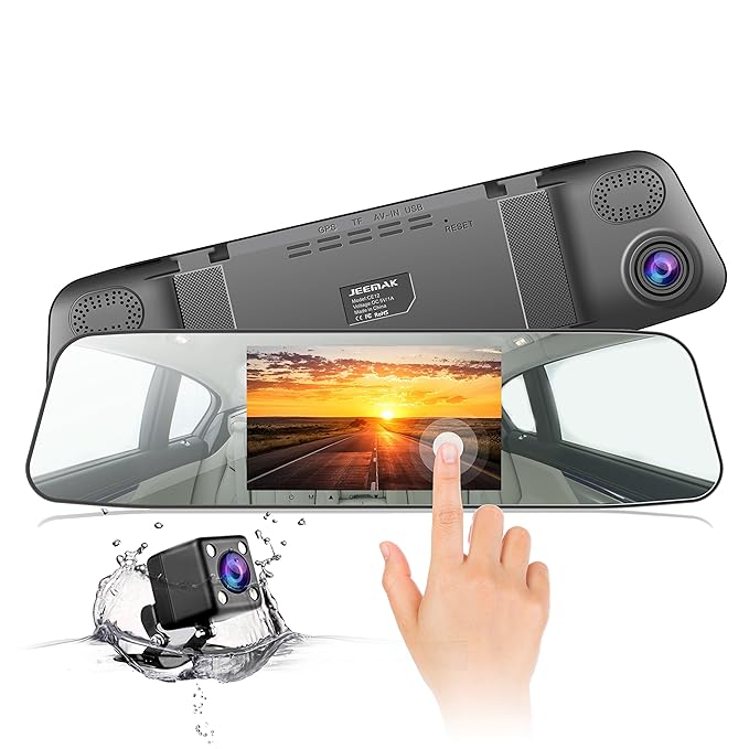 Dash Cam JEEMAK Mirror Car Camera 1080P 4.3 Inch Touch Amazon.co.uk