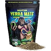 MADFLOW Unsmoked Organic Yerba Mate Loose Leaf 1.1 Lb. Mate Tea For Natural Energy, Focus and Flow. Resealable Packaging. For Brewing With Yerba Mate Cup or French Press.