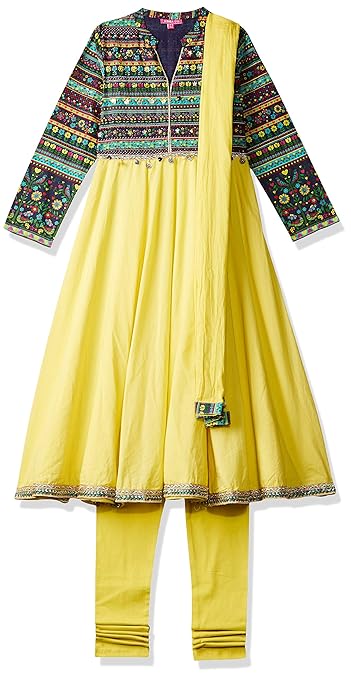 Girls' Anarkali Regular Fit Salwar Suit Set