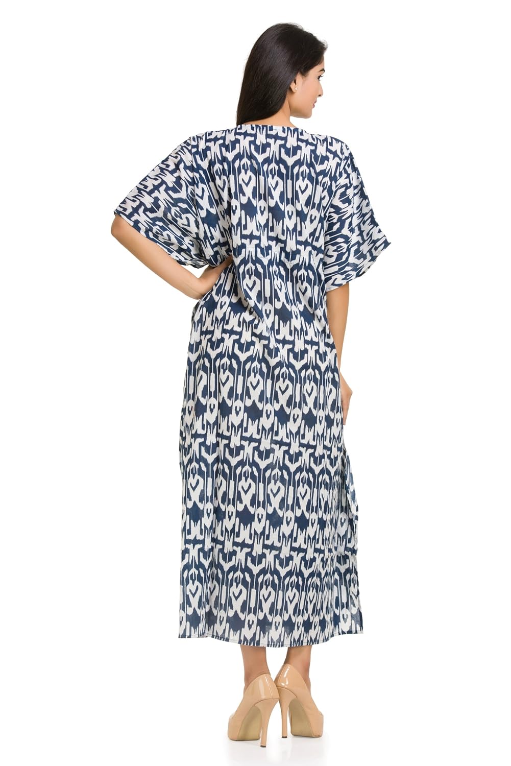 handicraft-palace women's cotton caftan (kl-71, blue, 50)