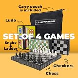 JJ PRIME Magnetic Travel Board Games Set of 4 Chess Draughts Ludo Snakes & view 4