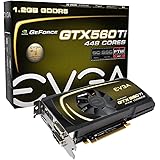 EVGA GeForce GTX560 Ti 448 Cores FTW 1280 MB GDDR5, Dual-DualLink DVI, HDMI, DisplayPort, SLI Graphics Cards 012-P3-2066-KR