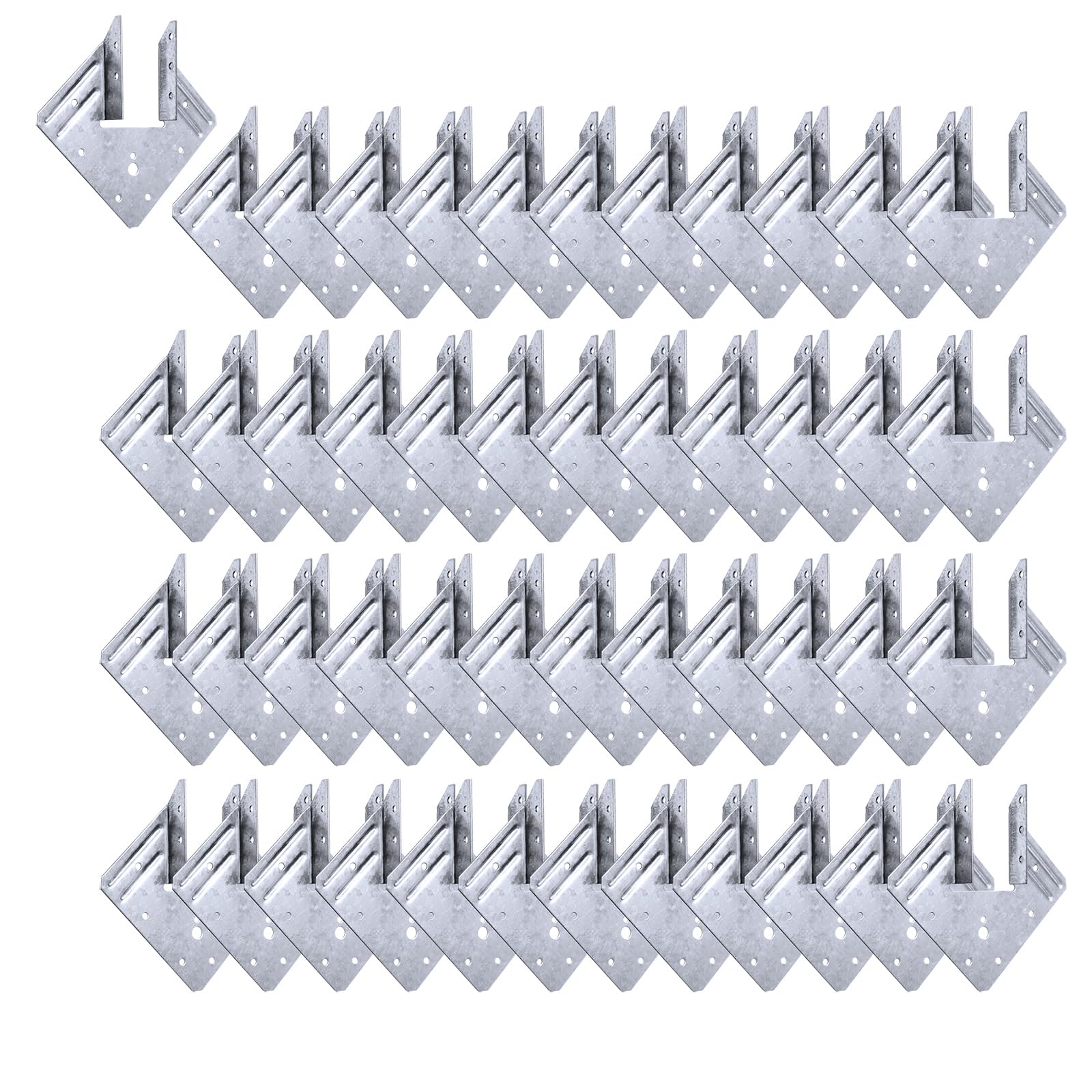 18 Gauge Steel Connector Hurricane Tie for Earthquake Forces, Roofing Trusses Wood Timber, Resist High Wind Set (48 Packs)