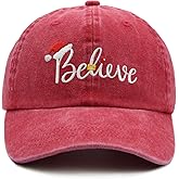 Waldeal Christmas Hat, Adjustable Embroidered Washed Merry Christmas Baseball Cap for Men Women Xmas Holiday Party