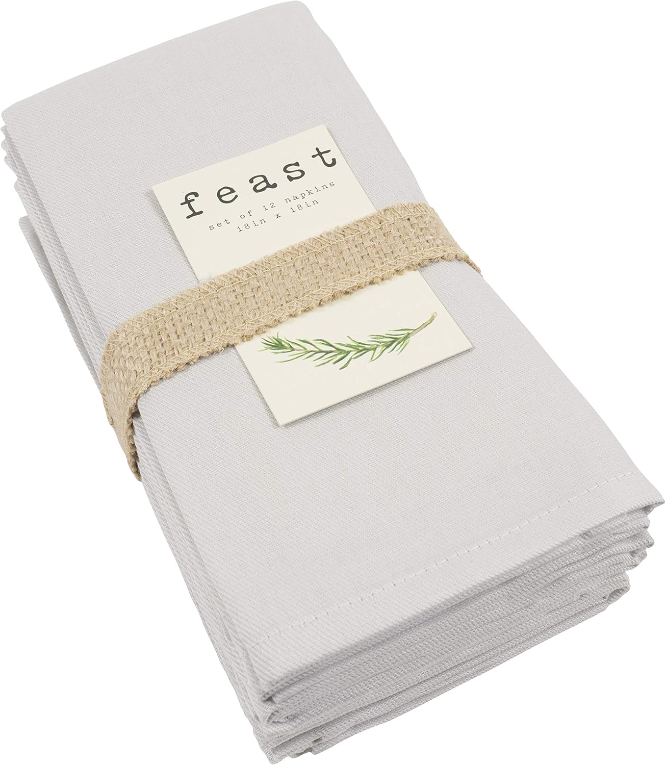 KAF Home Feast Dinner Napkins | Set of 12 Oversized, Easy-Care, Cloth Napkins (18 x 18 Inches) - Gray: Home & Kitchen
