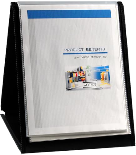 Fellowes Desktop Reference Rack – 10 Panels, Holds 20 Sheets, Letter Size, Adjustable Angle, Platinum