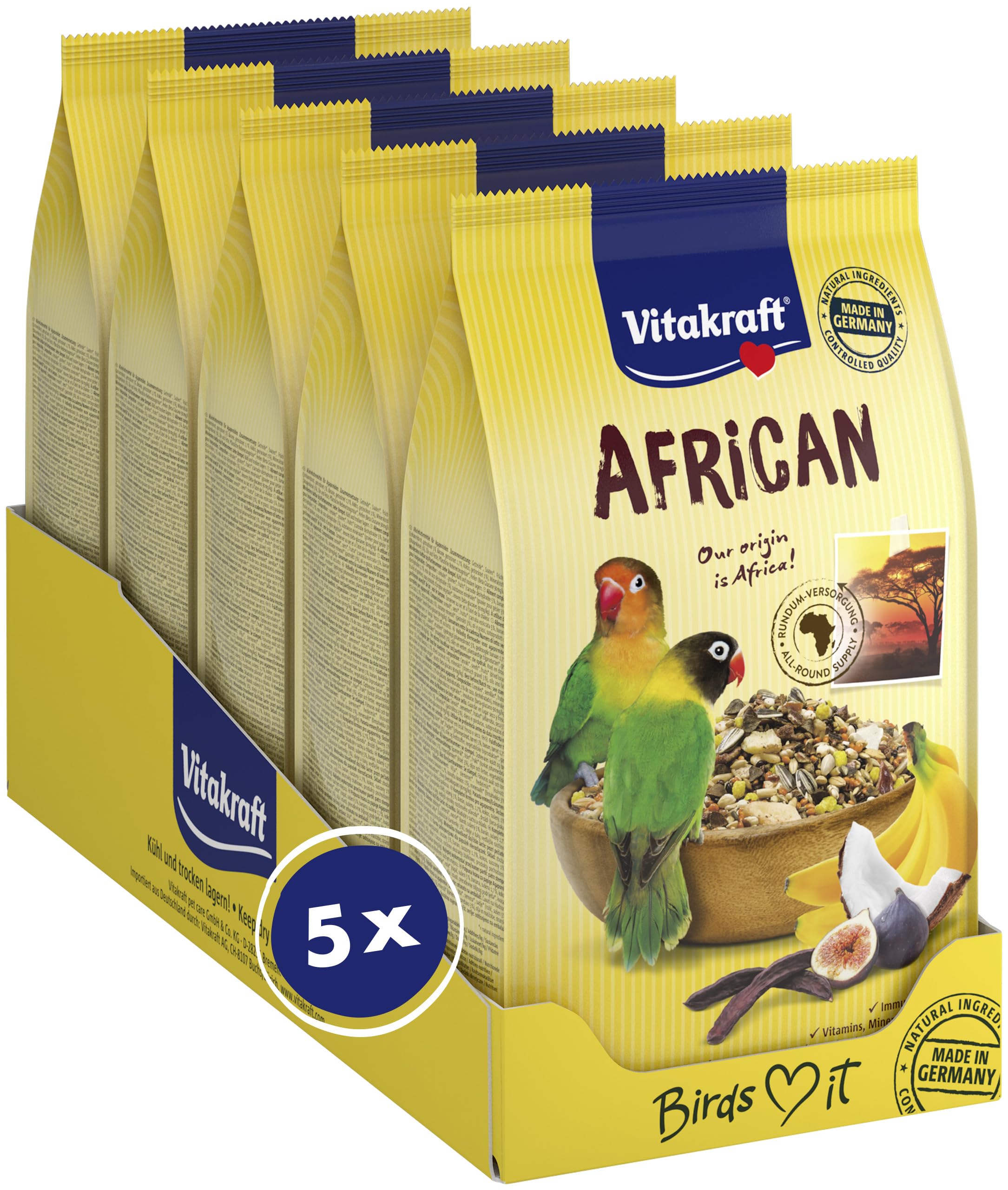 Vitakraft African Parrot Food - Small Breeds 750 g (Pack of 5)