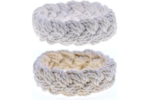 FROG SAC Sailor Knot Rope Bracelets - Natural and White Nautical Set for Men and Women - Cotton Fisherman's Jewelry