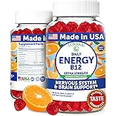Lunakai USA Made Vegan Energy Gummies – Daily Energy Supplements – 3000mcg Vitamin B12 Gummies for Women & Men – for Home or On‑The‑Go Use, 60ct