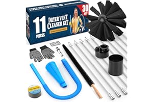 Sealegend 11-Pieces Dryer Vent Cleaning Kit Omnidirectional Dryer Cleaner - Includes 30 Feet Vent Brush, Blue Dryer Lint Vacu