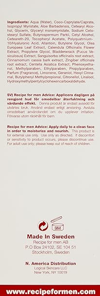 recipe for men moisturizer