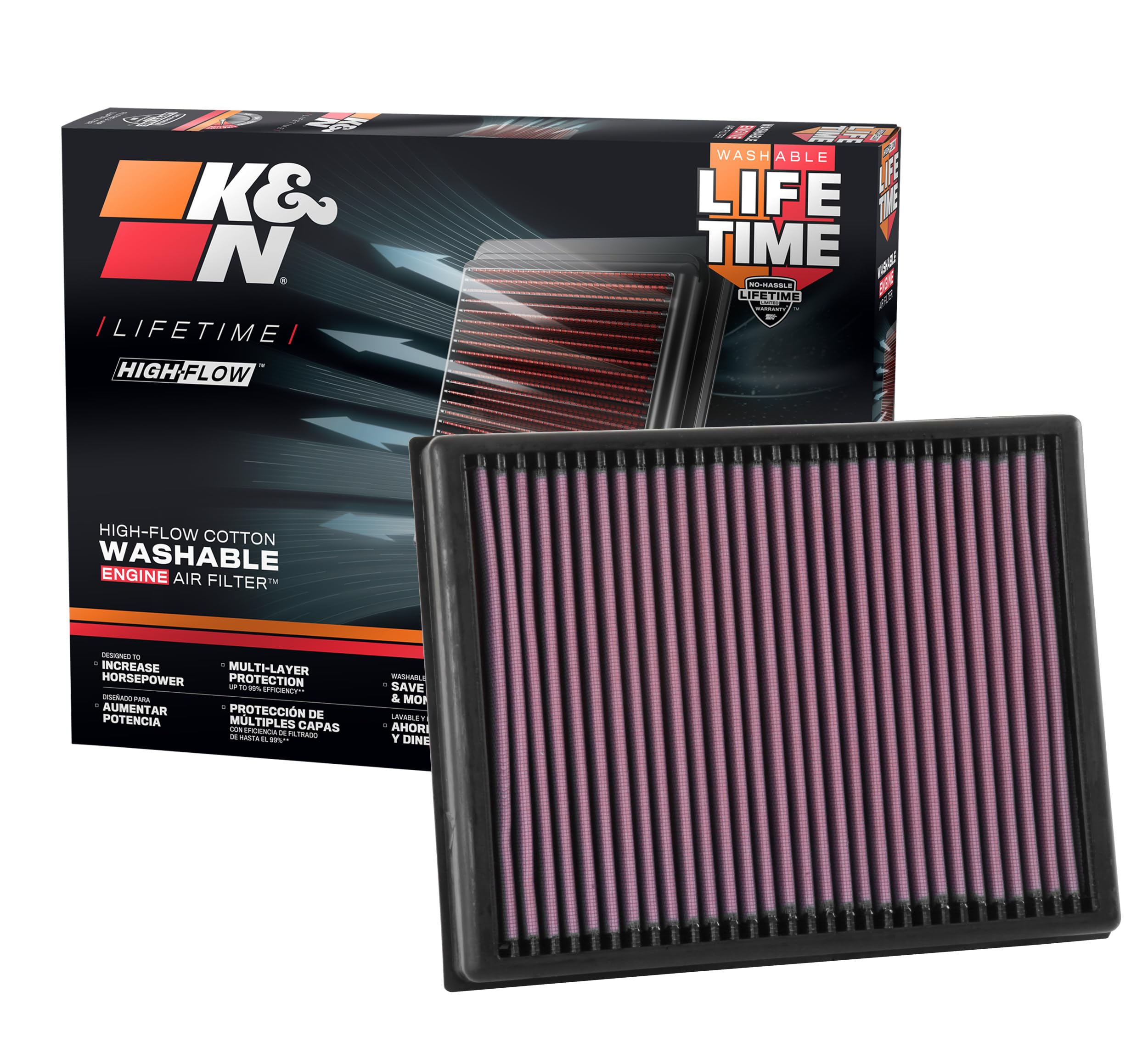 K&N High-Flow Original Lifetime Engine Air