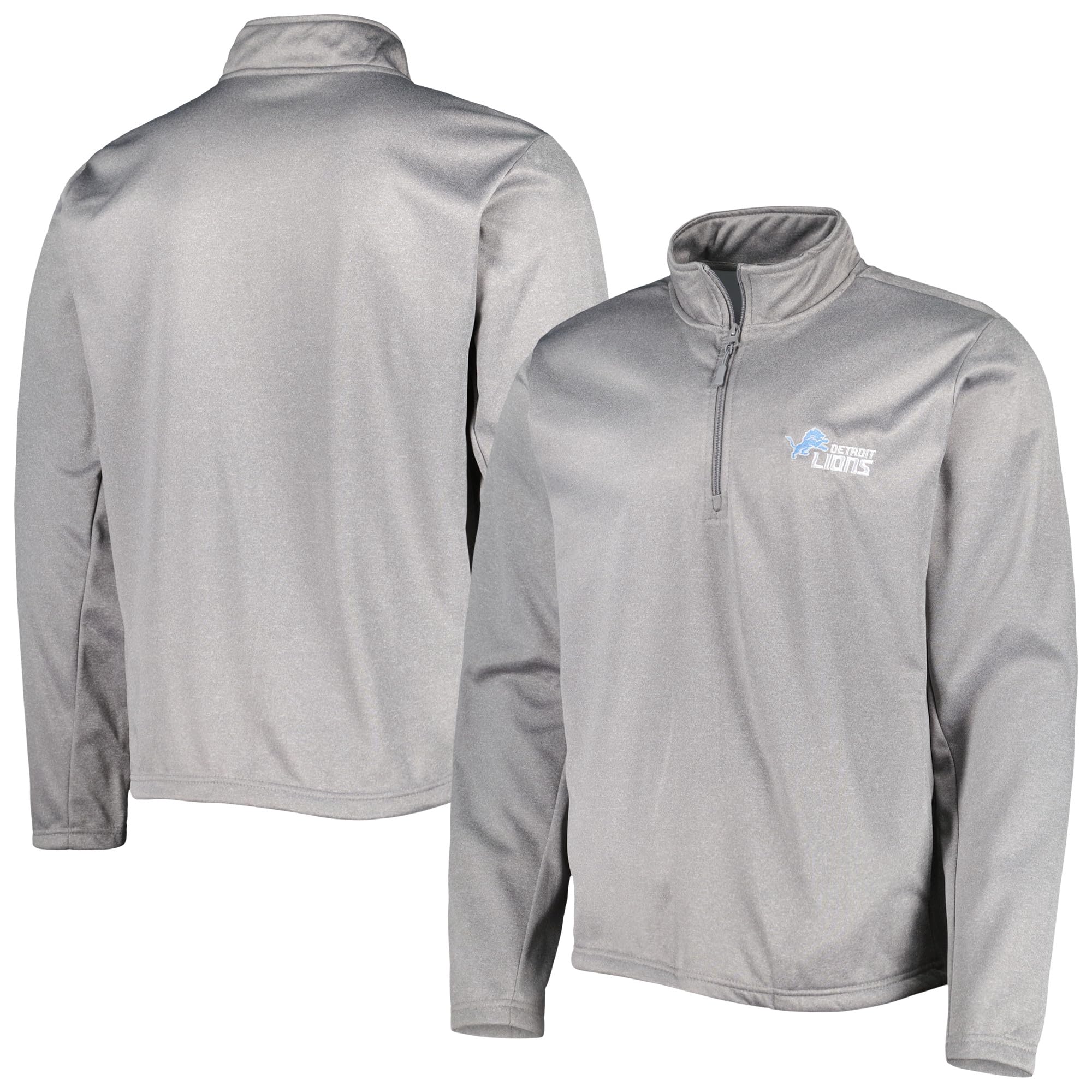 Dunbrooke Men's Heather Gray Detroit Lions All-Star Tech Quarter-Zip Top Image